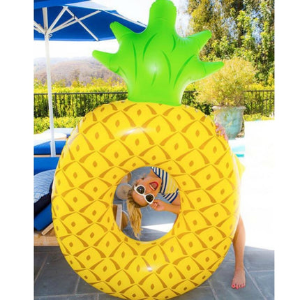 Inflatable Pineapple Shaped Swimming Ring, Inflated Size: 155 x 95cm-garmade.com