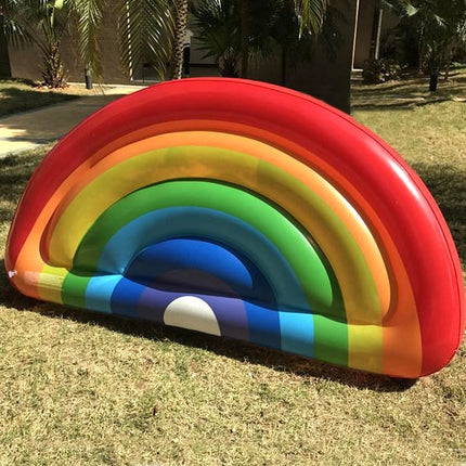 Inflatable Rainbow Shaped Floating Mat Swimming Ring, Inflated Size: 180 x 90cm-garmade.com