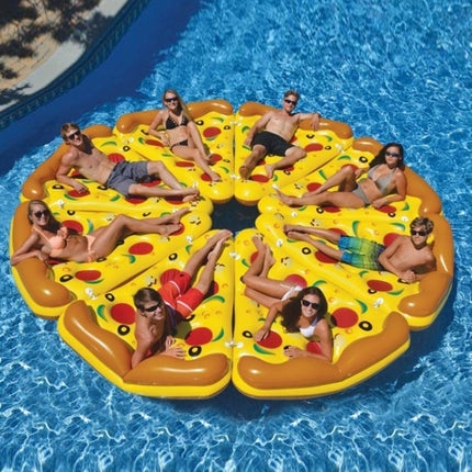 Inflatable Pizza Slice Shaped Floating Mat Swimming Ring, Inflated Size: 180 x 130cm-garmade.com