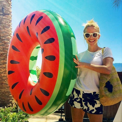 Inflatable Watermelon Shaped Swimming Ring, Inflated Size: 114 x 114cm-garmade.com