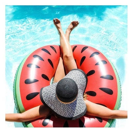 Inflatable Watermelon Shaped Swimming Ring, Inflated Size: 114 x 114cm-garmade.com
