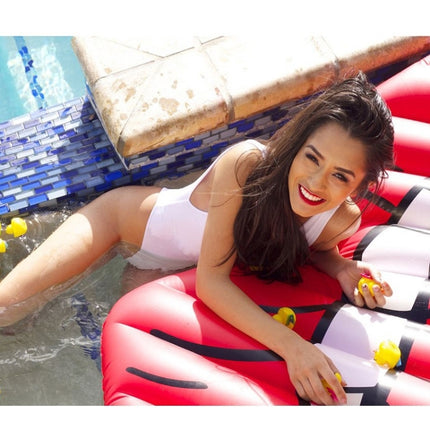 Inflatable Lip Biting Shaped Floating Mat Swimming Ring, Inflated Size: 200 x 120cm-garmade.com
