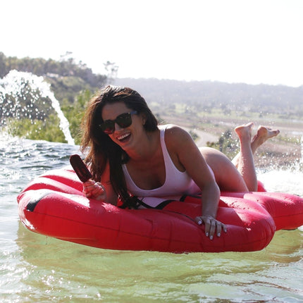 Inflatable Lip Biting Shaped Floating Mat Swimming Ring, Inflated Size: 200 x 120cm-garmade.com