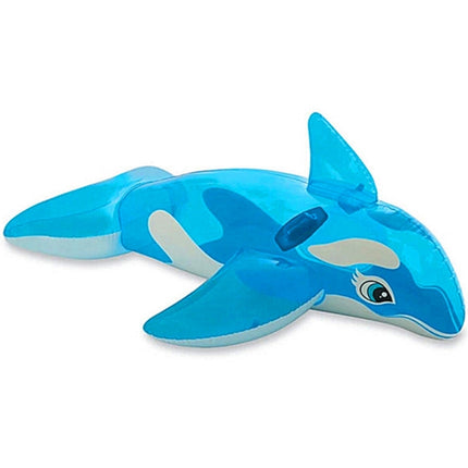 Summer Water Fun Inflatable Blue Whale Shaped Pool Ride-on Swimming Ring Floats, Size: 151*117cm-garmade.com