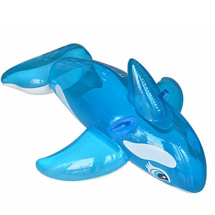 Summer Water Fun Inflatable Blue Whale Shaped Pool Ride-on Swimming Ring Floats, Size: 151*117cm-garmade.com