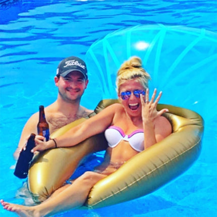 Water Fun Inflatable Diamond Ring Shaped Pool Lounge Swimming Ring Floating Raft Floats, Size: 140*120cm-garmade.com