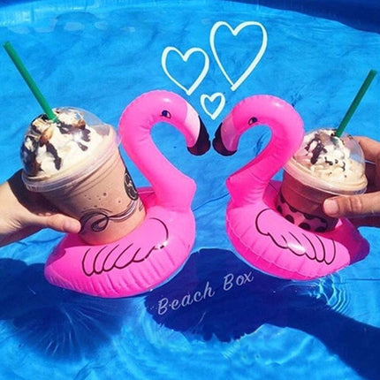 Inflatable Flamingo Shaped Floating Drink Holder, Inflated Size: About 17.5 x 17 x 15.5cm-garmade.com
