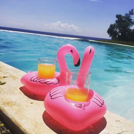 Inflatable Flamingo Shaped Floating Drink Holder, Inflated Size: About 17.5 x 17 x 15.5cm-garmade.com