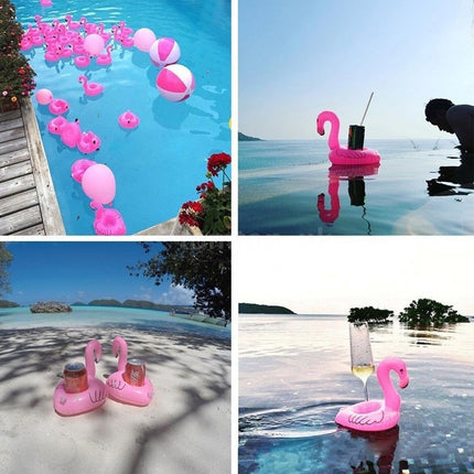 Inflatable Flamingo Shaped Floating Drink Holder, Inflated Size: About 17.5 x 17 x 15.5cm-garmade.com