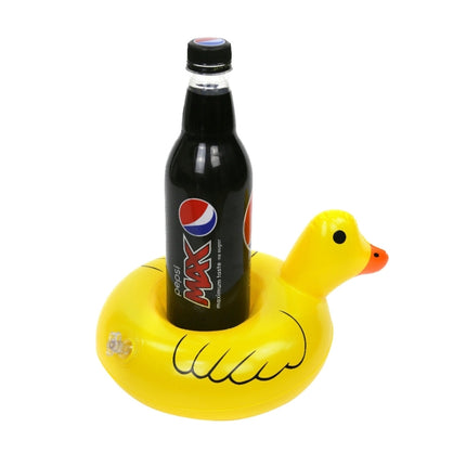 Inflatable Yellow Duck Shaped Floating Drink Holder, Inflated Size: About 23 x 19cm-garmade.com