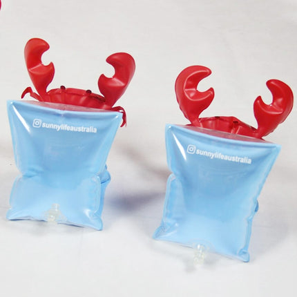 Children Inflatable Red Crabs Shape Arm Bands Floatation Sleeves Water Wings Swimming Floats, Size: 16x20x15cm-garmade.com