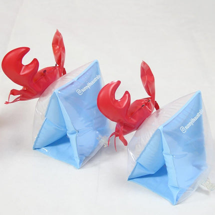 Children Inflatable Red Crabs Shape Arm Bands Floatation Sleeves Water Wings Swimming Floats, Size: 16x20x15cm-garmade.com