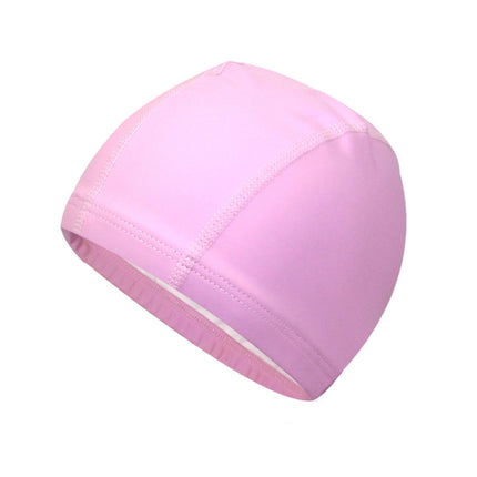 Adult Waterproof PU Coating Stretchy Swimming Cap Keep Long Hair Dry Ear Protection Swim Cap(Pink)-garmade.com