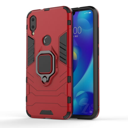 PC + TPU Shockproof Protective Case for Xiaomi Mi Play, with Magnetic Ring Holder (Red)-garmade.com