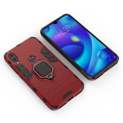 PC + TPU Shockproof Protective Case for Xiaomi Mi Play, with Magnetic Ring Holder (Red)-garmade.com
