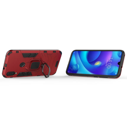 PC + TPU Shockproof Protective Case for Xiaomi Mi Play, with Magnetic Ring Holder (Red)-garmade.com