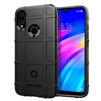 Shockproof Protector Cover Full Coverage Silicone Case for Xiaomi Redmi 7 (Black)-garmade.com