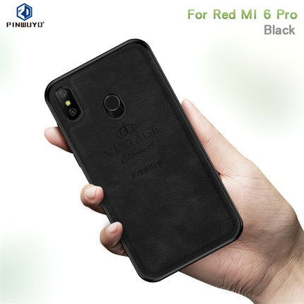 PINWUYO Shockproof Waterproof Full Coverage PC + TPU + Skin Protective Case for Xiaomi Redmi 6 Pro(Black)-garmade.com