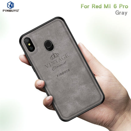 PINWUYO Shockproof Waterproof Full Coverage PC + TPU + Skin Protective Case for Xiaomi Redmi 6 Pro(Grey)-garmade.com