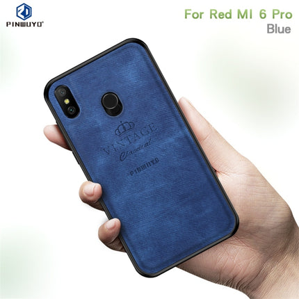 PINWUYO Shockproof Waterproof Full Coverage PC + TPU + Skin Protective Case for Xiaomi Redmi 6 Pro(Blue)-garmade.com