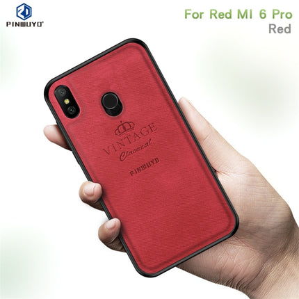 PINWUYO Shockproof Waterproof Full Coverage PC + TPU + Skin Protective Case for Xiaomi Redmi 6 Pro(Red)-garmade.com