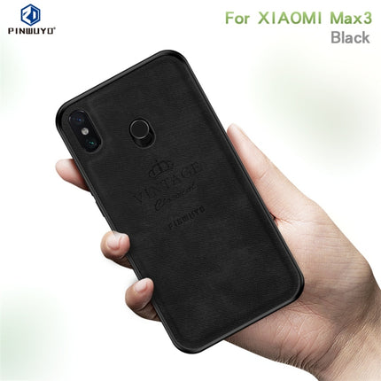 PINWUYO Shockproof Waterproof Full Coverage PC + TPU + Skin Protective Case for Xiaomi Mi Max 3 (Black)-garmade.com