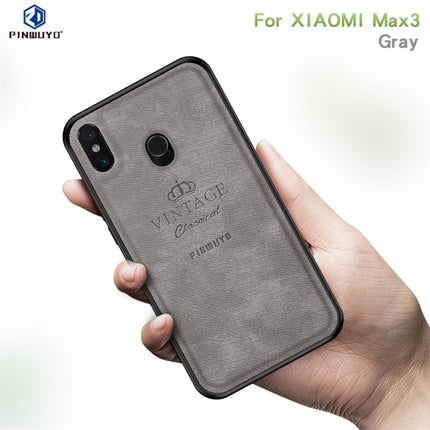 PINWUYO Shockproof Waterproof Full Coverage PC + TPU + Skin Protective Case for Xiaomi Mi Max 3 (Grey)-garmade.com