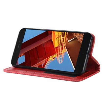 Magnetic Buckle Retro Texture Horizontal Flip Leather Case for Xiaomi Redmi Go, with Holder & Card Slots & Wallet (Red)-garmade.com