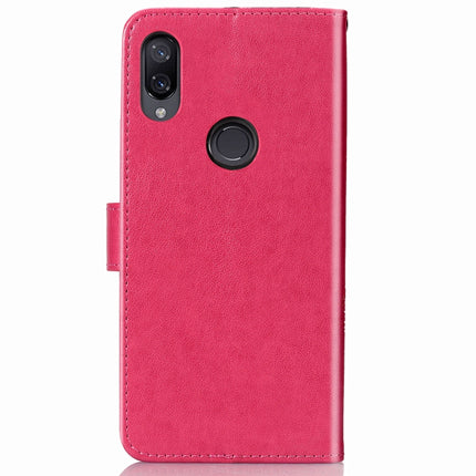 Lucky Clover Pressed Flowers Pattern Leather Case for Xiaomi Play, with Holder & Card Slots & Wallet & Hand Strap (Rose Red)-garmade.com