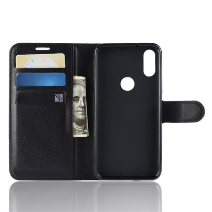 Litchi Texture Horizontal Flip Leather Case for Xiaomi Redmi Note 7, with Wallet & Holder & Card Slots (Black)-garmade.com