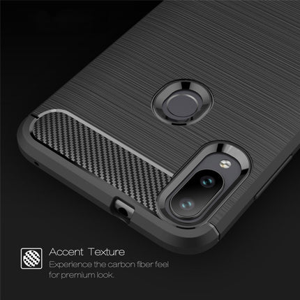 Brushed Texture Carbon Fiber TPU Case for Xiaomi Mi Play (Navy Blue)-garmade.com
