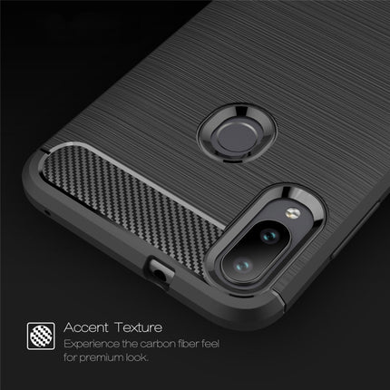 Brushed Texture Carbon Fiber TPU Case for Xiaomi Mi Play (Red)-garmade.com