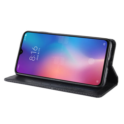 Magnetic Buckle Retro Texture Horizontal Flip Leather Case for Xiaomi Mi 9, with Holder & Card Slots & Wallet(Black)-garmade.com