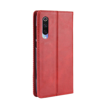 Magnetic Buckle Retro Texture Horizontal Flip Leather Case for Xiaomi Mi 9, with Holder & Card Slots & Wallet(Red)-garmade.com