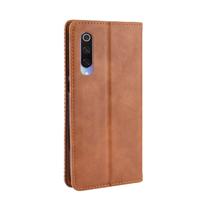 Magnetic Buckle Retro Texture Horizontal Flip Leather Case for Xiaomi Mi 9, with Holder & Card Slots & Wallet(Brown)-garmade.com