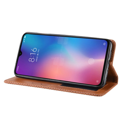 Magnetic Buckle Retro Texture Horizontal Flip Leather Case for Xiaomi Mi 9, with Holder & Card Slots & Wallet(Brown)-garmade.com