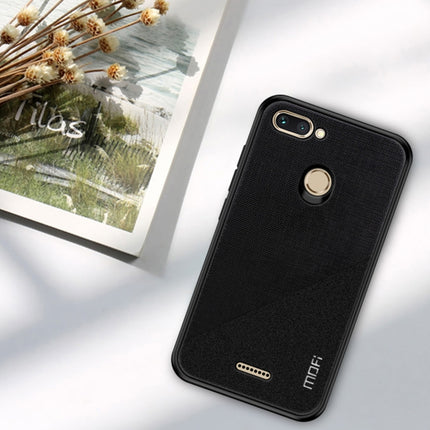 MOFI Shockproof TPU + PC + Cloth Pasted Case for Xiaomi Redmi 6 (Black)-garmade.com