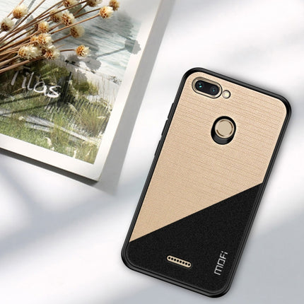 MOFI Shockproof TPU + PC + Cloth Pasted Case for Xiaomi Redmi 6 (Gold)-garmade.com