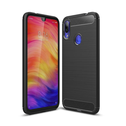 Brushed Texture Carbon Fiber TPU Case for Xiaomi Redmi Note 7 / Redmi Note 7 Pro(Black)-garmade.com