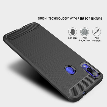Brushed Texture Carbon Fiber TPU Case for Xiaomi Redmi Note 7 / Redmi Note 7 Pro(Red)-garmade.com
