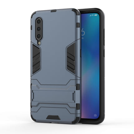 Shockproof PC + TPU Case for Xiaomi Mi 9, with Holder(Navy Blue)-garmade.com