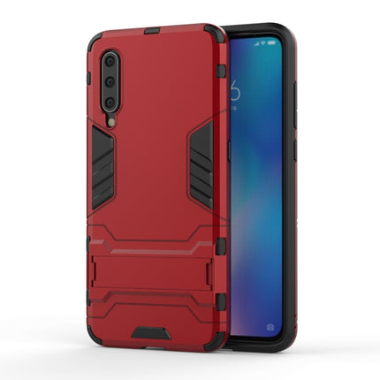 Shockproof PC + TPU Case for Xiaomi Mi 9, with Holder(Red)-garmade.com