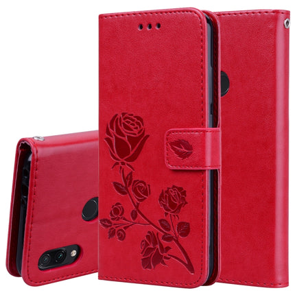 Rose Embossed Horizontal Flip PU Leather Case for Xiaomi Redmi Note 7, with Holder & Card Slots & Wallet(Red)-garmade.com