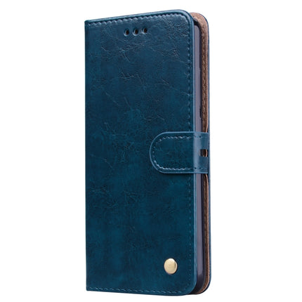 Business Style Oil Wax Texture Horizontal Flip Leather Case for XiaoMi RedMi Note7, with Holder & Card Slots & Wallet(Blue)-garmade.com