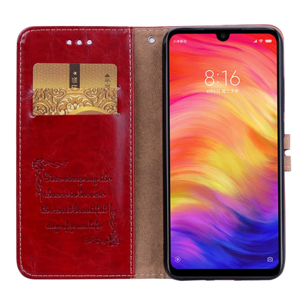 Business Style Oil Wax Texture Horizontal Flip Leather Case for Xiaomi Redmi Note7, with Holder & Card Slots & Wallet(Red)-garmade.com