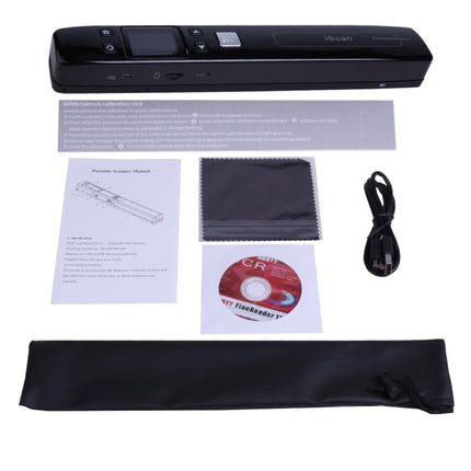 iScan02 Double Roller Mobile Document Portable Handheld Scanner with LED Display, Support 1050DPI / 600DPI / 300DPI / PDF / JPG / TF(Black)-garmade.com