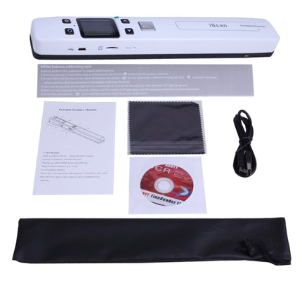 iScan02 Double Roller Mobile Document Portable Handheld Scanner with LED Display, Support 1050DPI / 600DPI / 300DPI / PDF / JPG / TF(White)-garmade.com