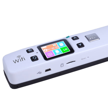 iScan02 WiFi Double Roller Mobile Document Portable Handheld Scanner with LED Display, Support 1050DPI / 600DPI / 300DPI / PDF / JPG / TF(White)-garmade.com