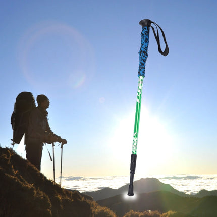 135cm Adjustable Portable Height Outdoor Aluminum Trekking Poles(Green)-garmade.com