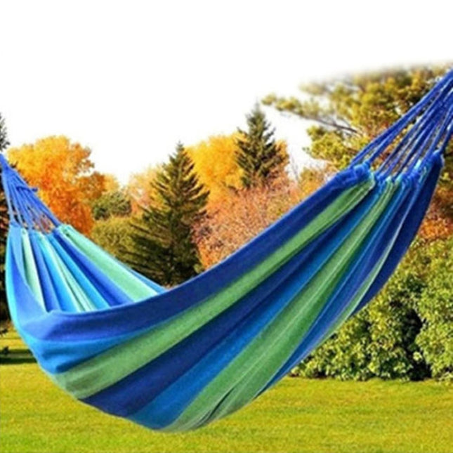 Stripe Outdoor Canvas Hammock Dual People Widening Swing Bed, Size: 190cm x 150cm-garmade.com